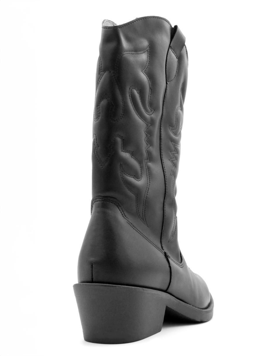 Bota media pierna Rbcollection de piel para mujer