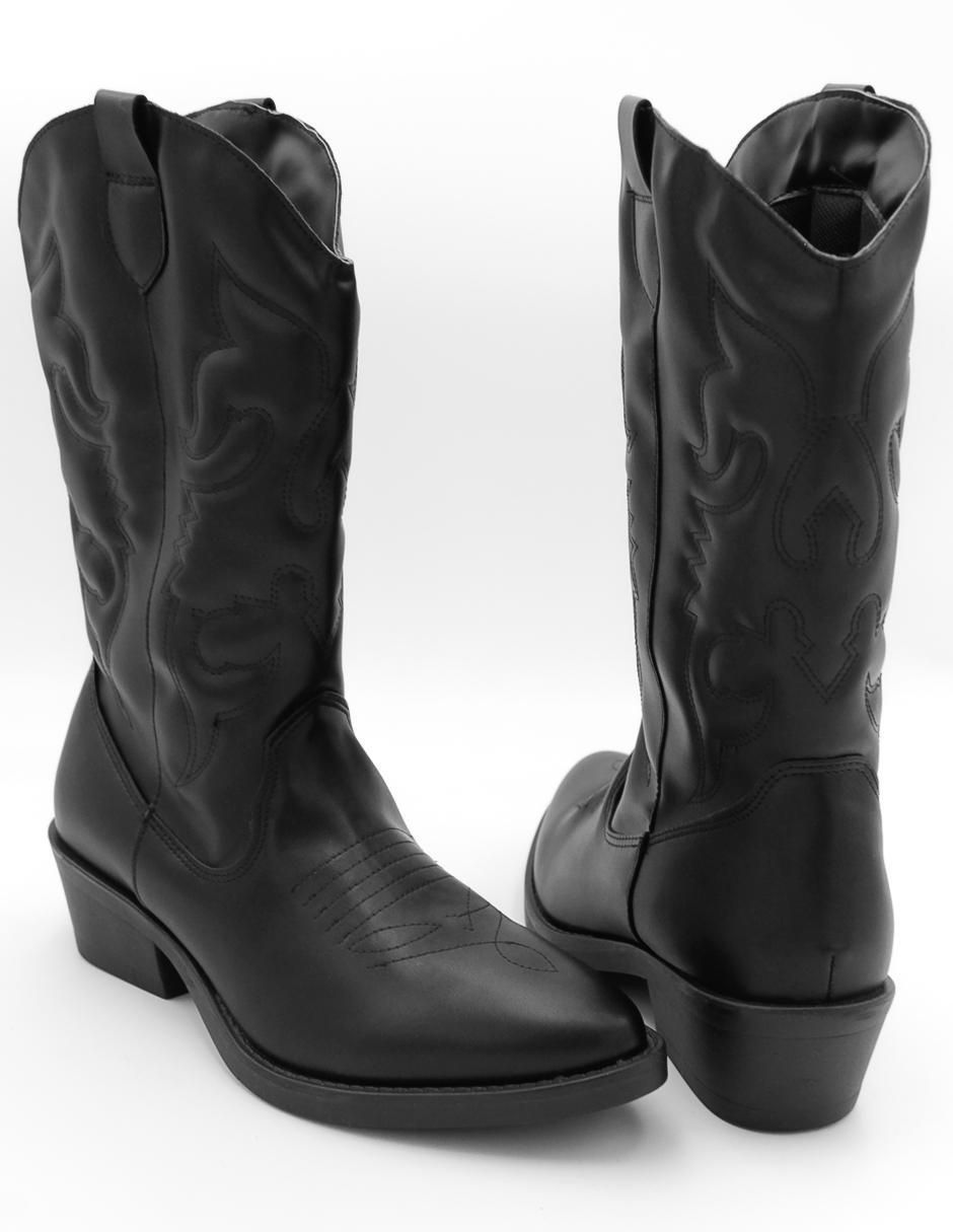 Bota media pierna Rbcollection de piel para mujer
