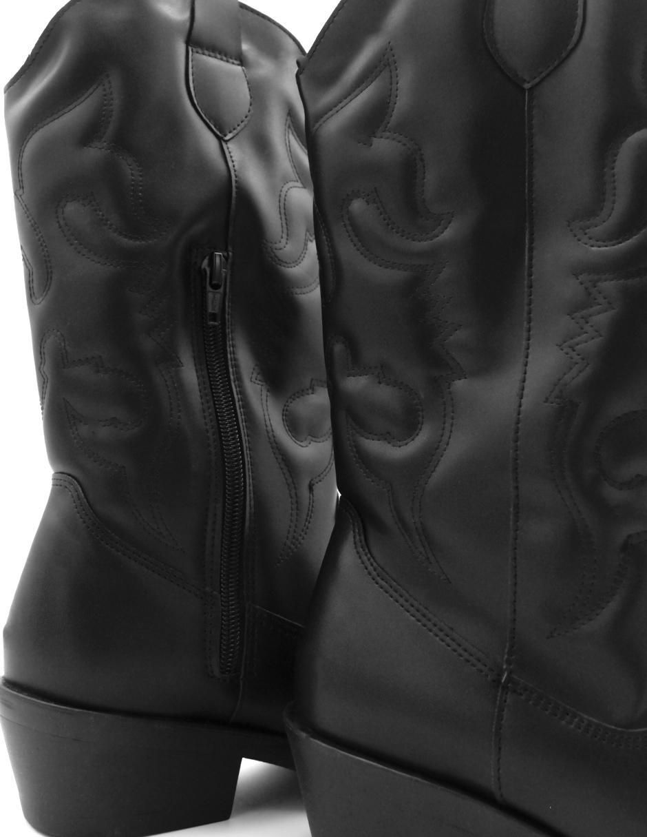 Bota media pierna Rbcollection de piel para mujer