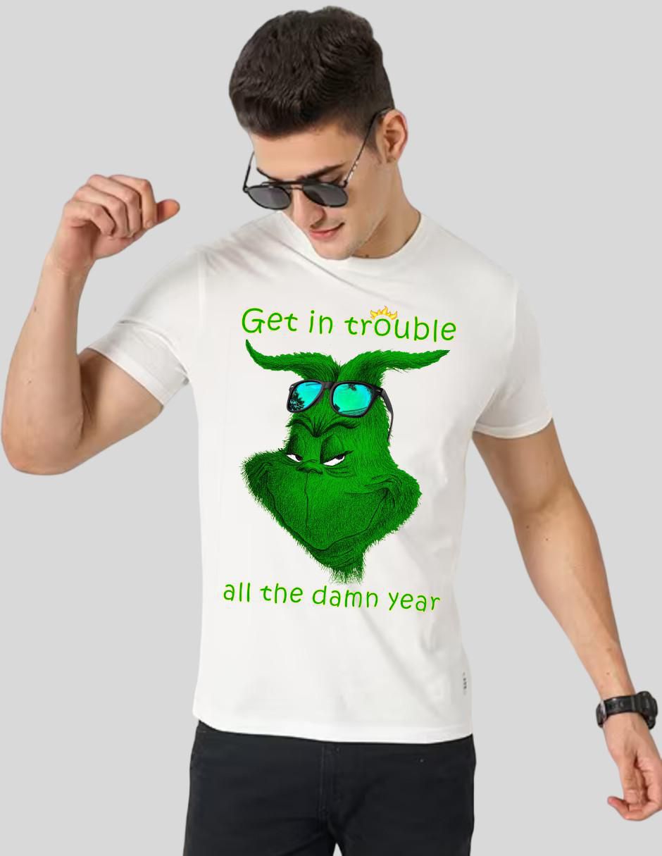 Playera Slim Grinch For All Year cuello redondo para hombre Playera Slim Grinch For All Year cuello redondo para hombre
