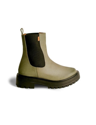 Bota chelsea arriba del tobillo de piel para mujer Bota chelsea arriba del tobillo de piel para mujer