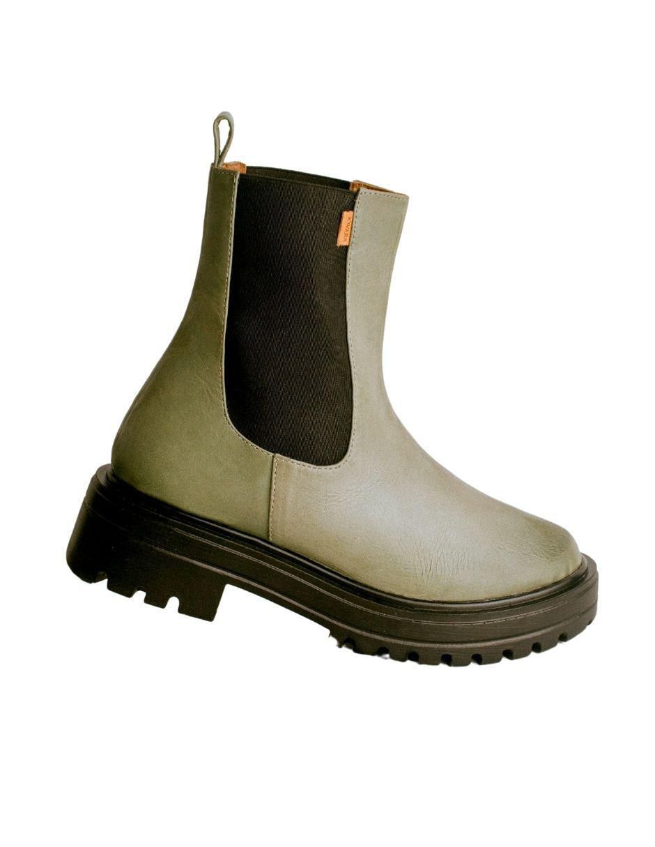 Bota chelsea arriba del tobillo de piel para mujer 2