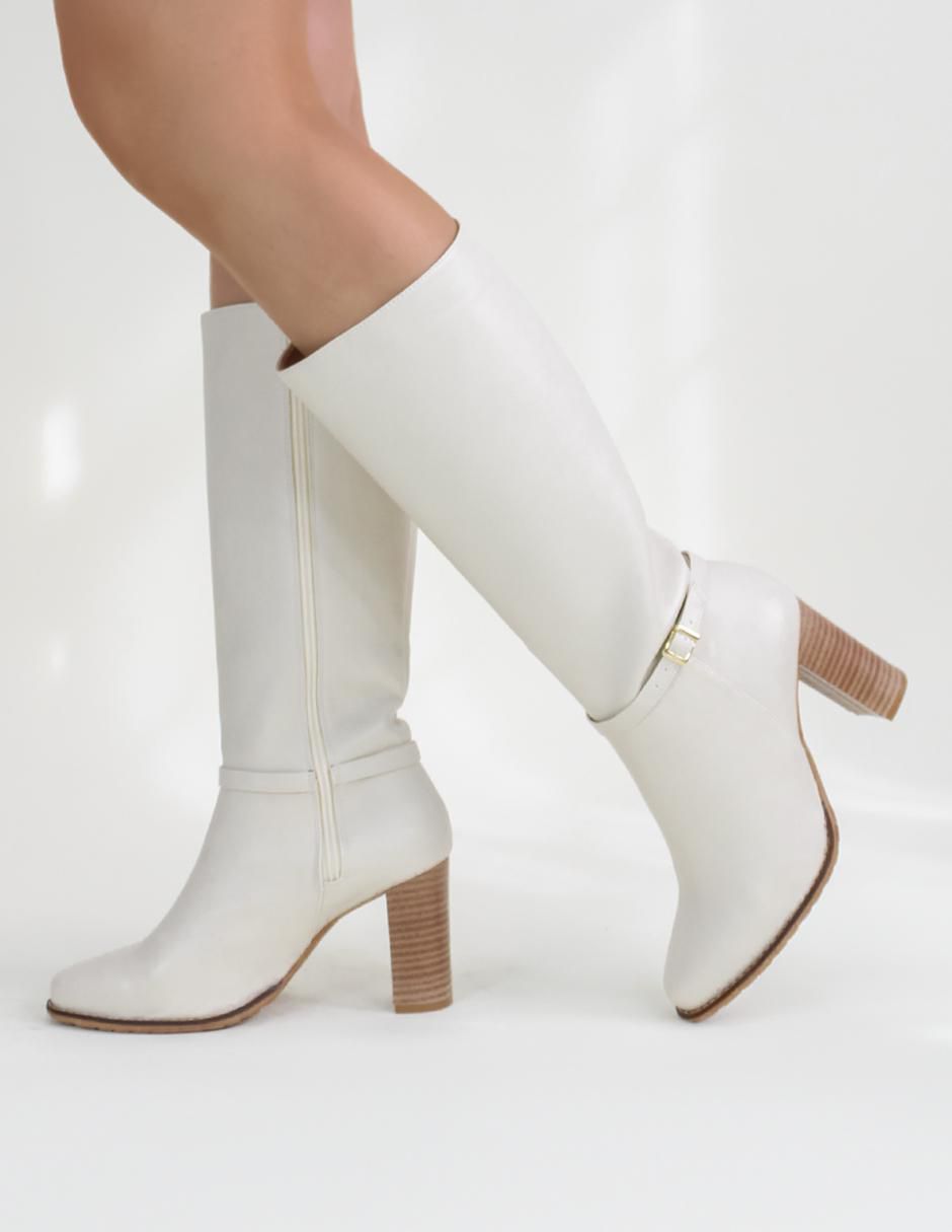 Bota media pierna Rbcollection de piel para mujer
