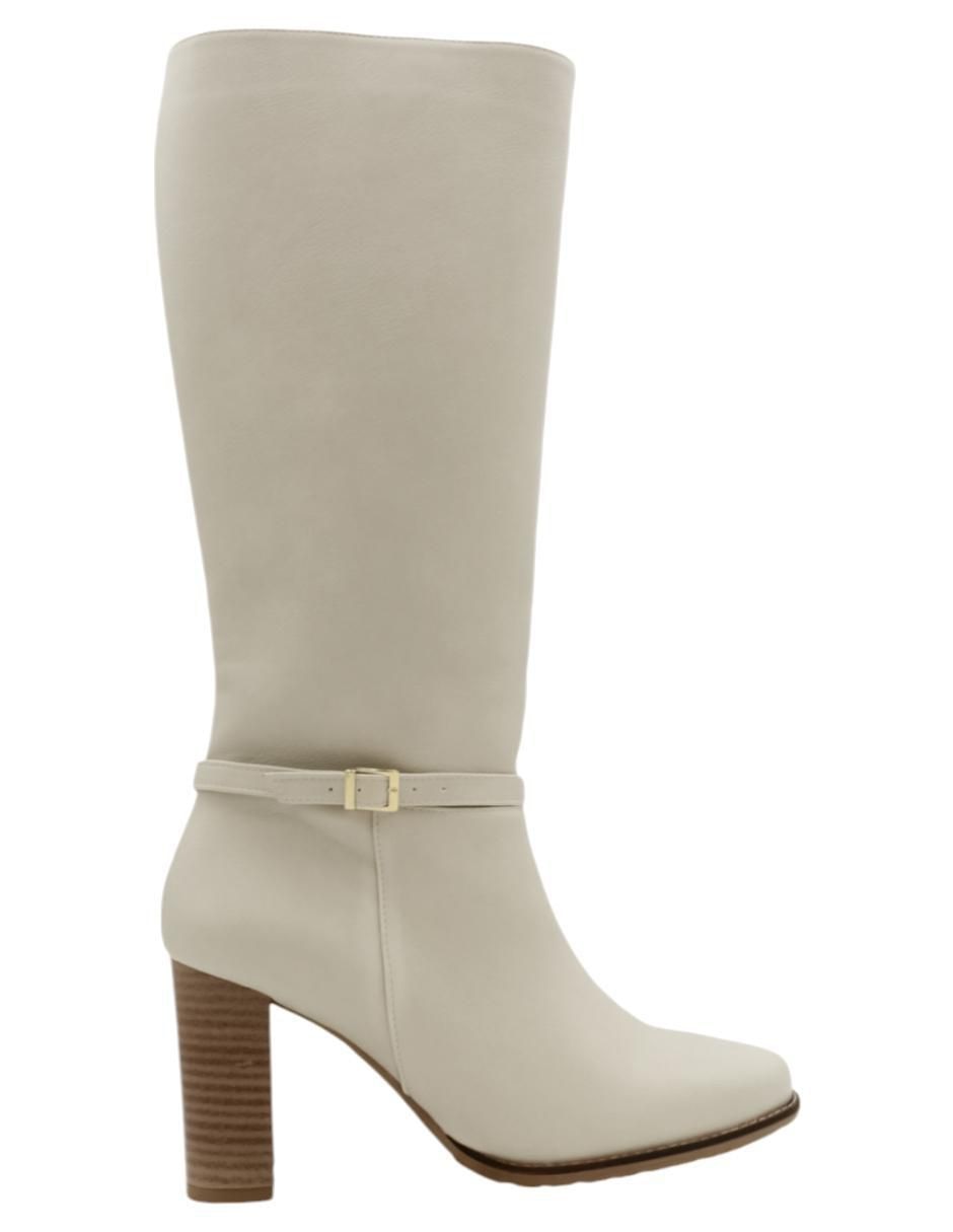 Bota media pierna Rbcollection de piel para mujer