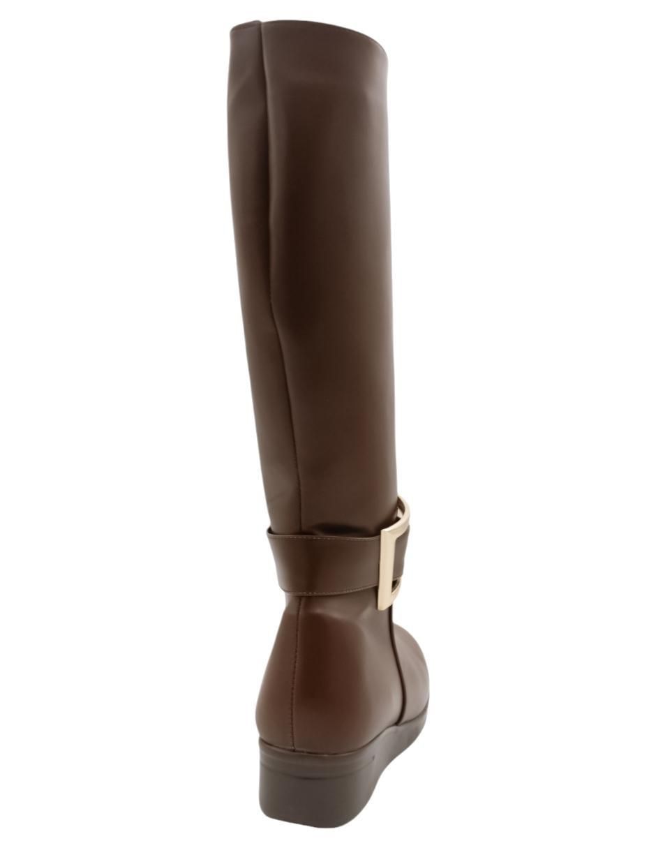 Bota abajo de la rodilla de piel para mujer