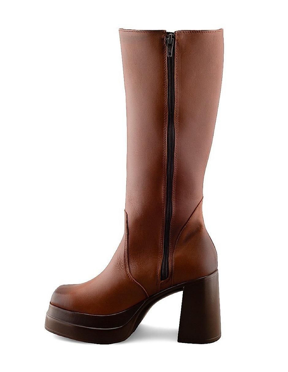 Bota abajo de la rodilla Dasalo de piel para mujer