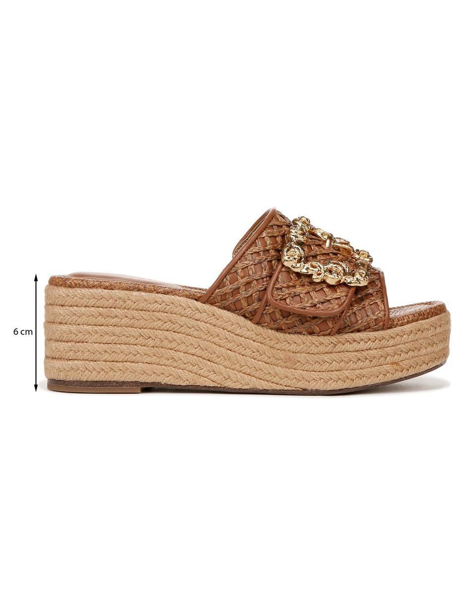Sandalia Crosshatchraffia Cuoio para mujer 7