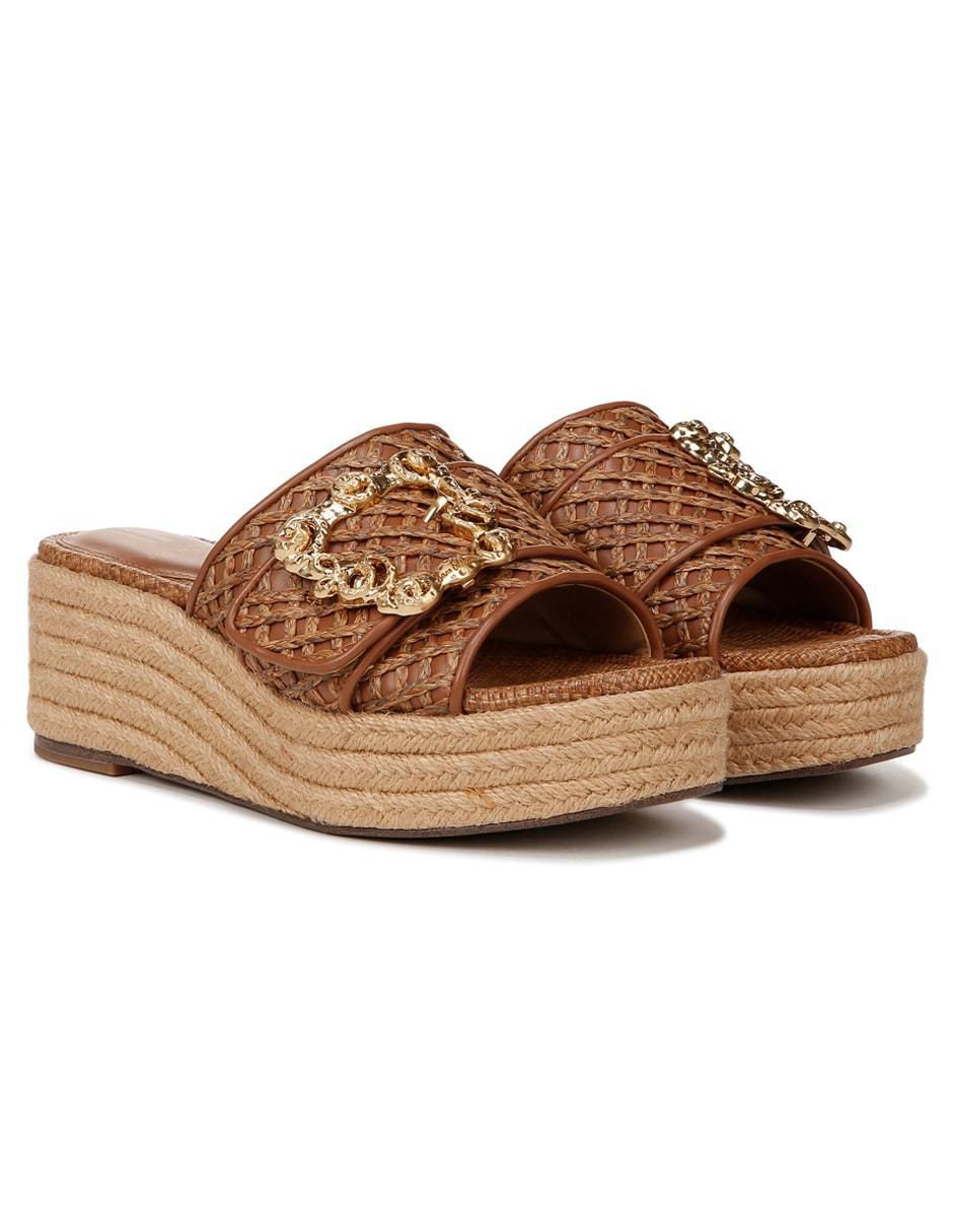 Sandalia Crosshatchraffia Cuoio para mujer