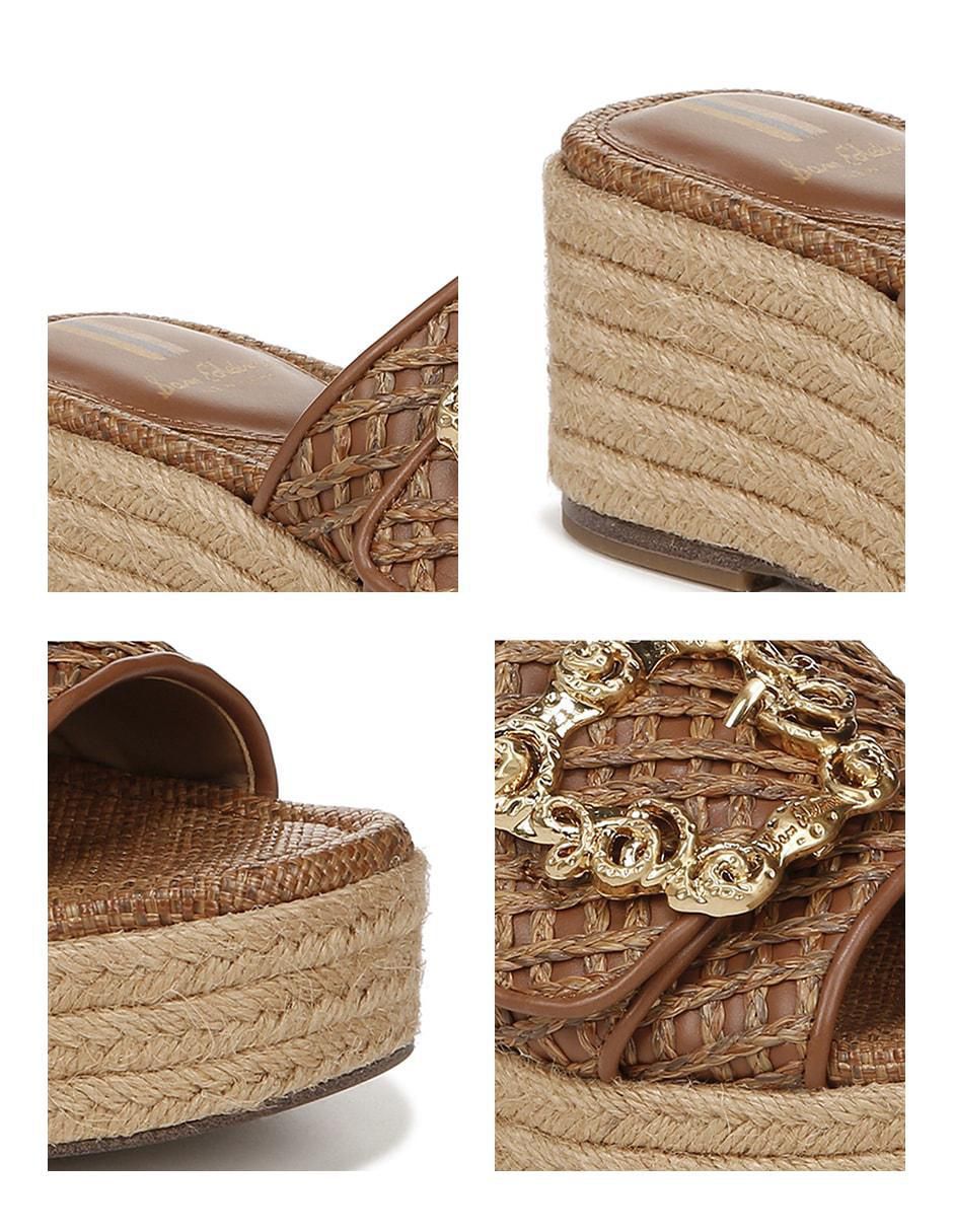 Sandalia Crosshatchraffia Cuoio para mujer