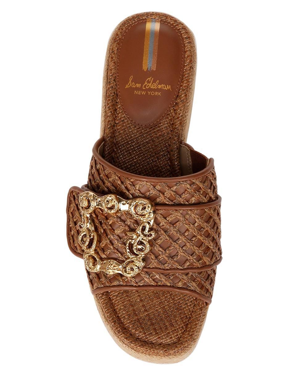 Sandalia Crosshatchraffia Cuoio para mujer