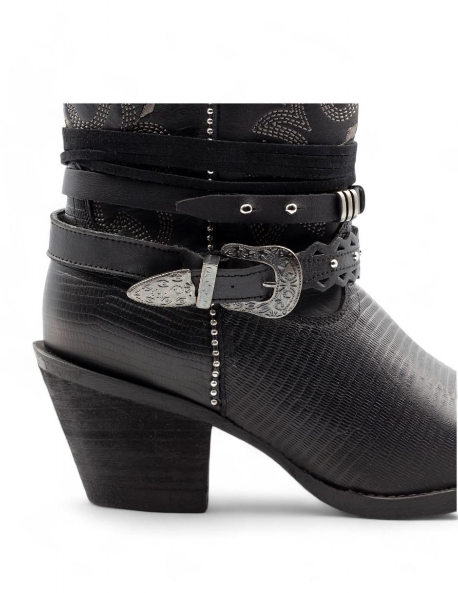 Bota cowboy abajo de la rodilla Lyard de piel para mujer