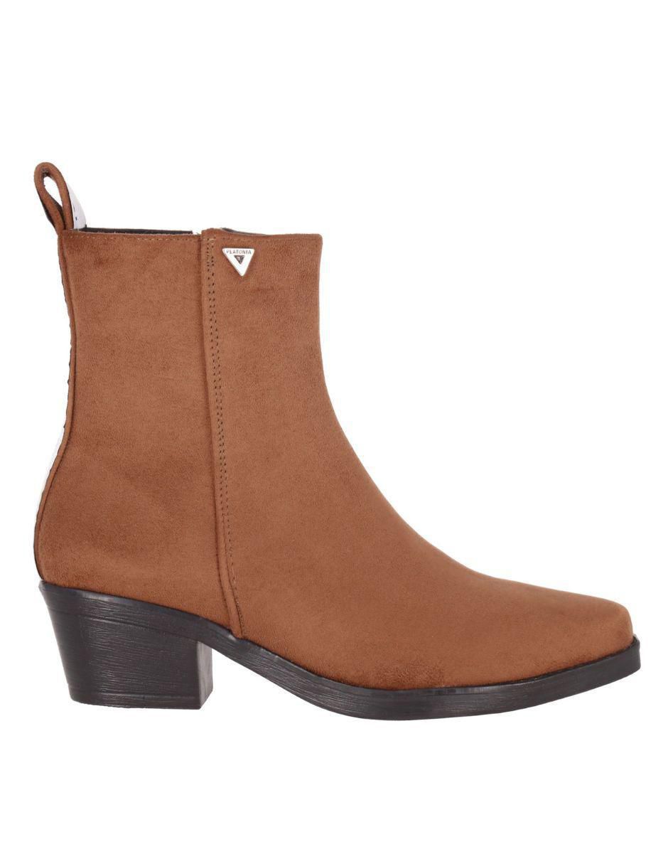 Bota cowboy al tobillo Platonia Texas de gamuza para mujer