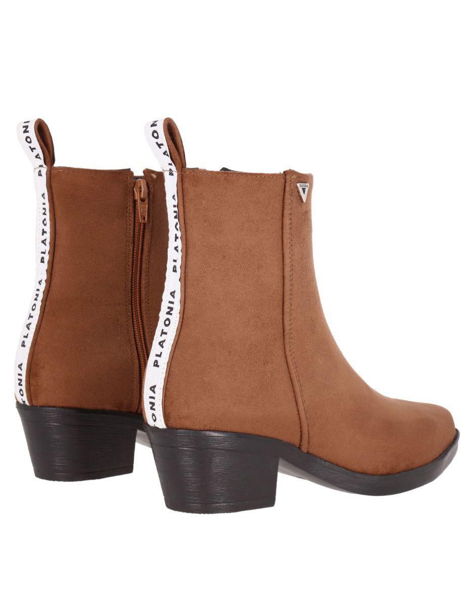 Bota cowboy al tobillo Platonia Texas de gamuza para mujer