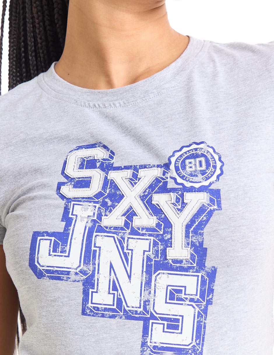Playera manga corta Sexy Jeans cuello redondo para mujer
