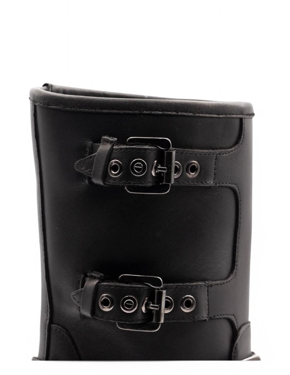 Bota media pierna Lyard Biker de piel bovino para mujer