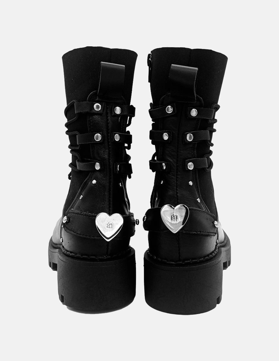 Bota combat arriba del tobillo Elán Choose Your Way Best Seller de piel para mujer