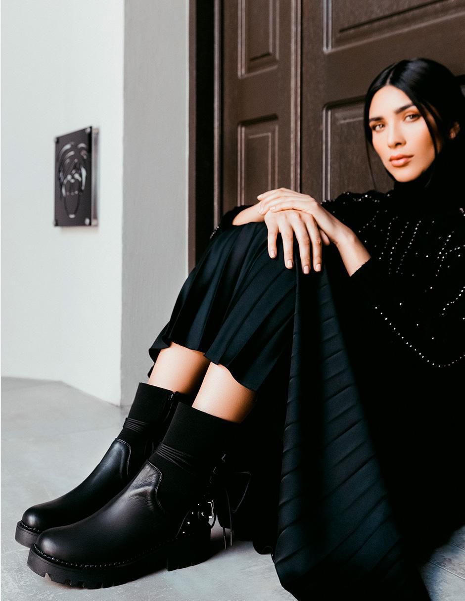 Bota combat arriba del tobillo Elán Choose Your Way Best Seller de piel para mujer