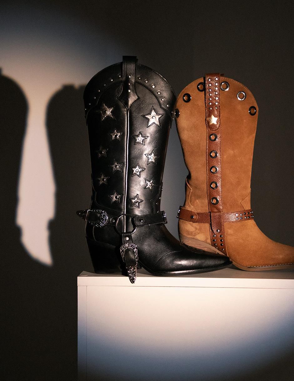 Bota cowboy media pierna Elán Choose Your Way Best seller de piel para mujer