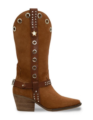 Bota cowboy media pierna Best seller de gamuza para mujer Bota cowboy media pierna Best seller de gamuza para mujer