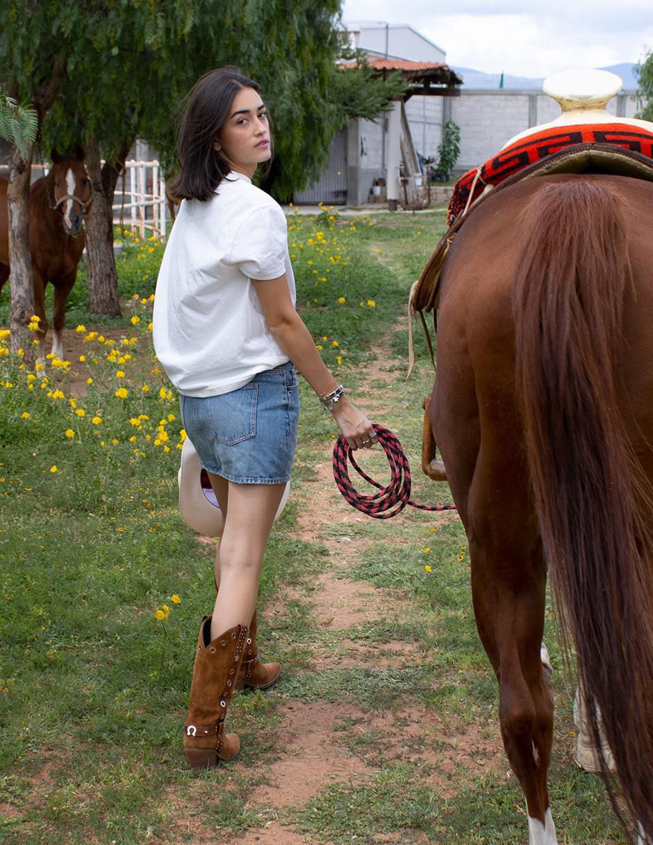 Bota cowboy media pierna Elán Choose Your Way Best seller de gamuza para mujer