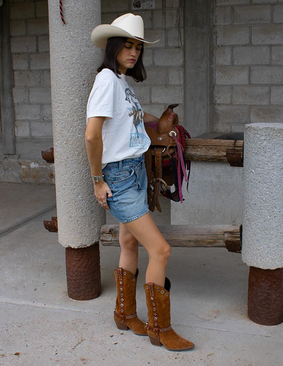 Bota cowboy media pierna Elán Choose Your Way Best seller de gamuza para mujer