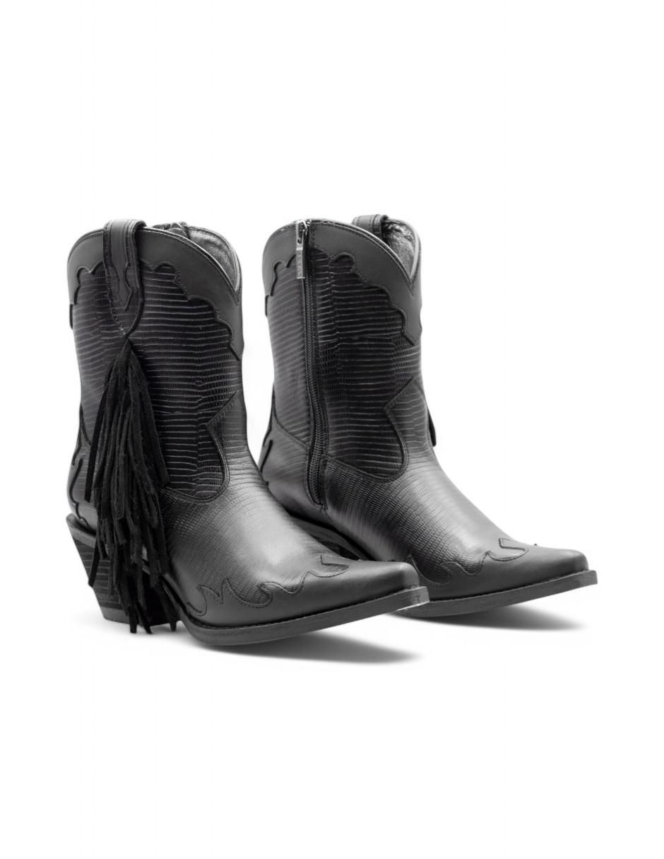 Bota Cowboy media pierna Lyard de piel bovino para mujer