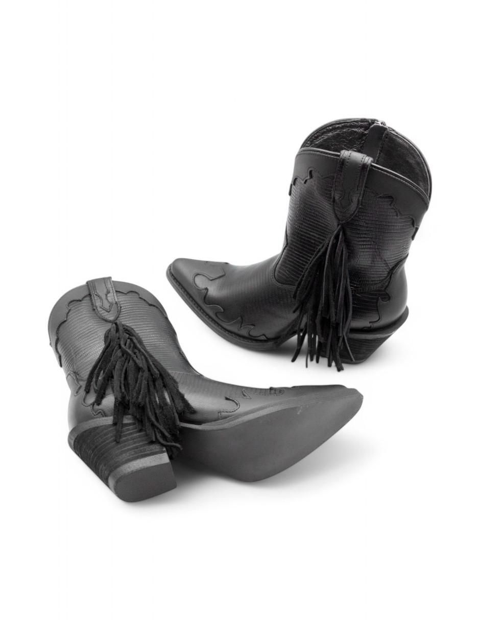 Bota Cowboy media pierna Lyard de piel bovino para mujer