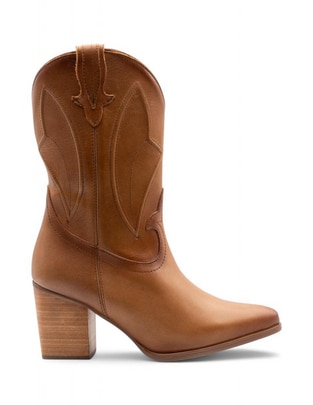 Bota cowboy media pierna de piel para mujer Bota cowboy media pierna de piel para mujer