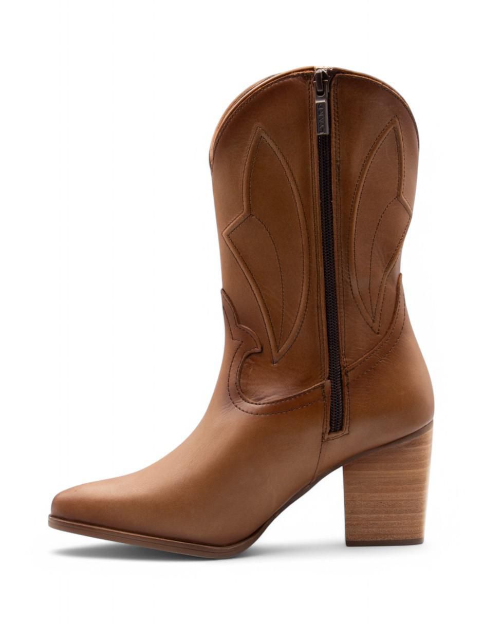 Bota cowboy media pierna Lyard de piel para mujer
