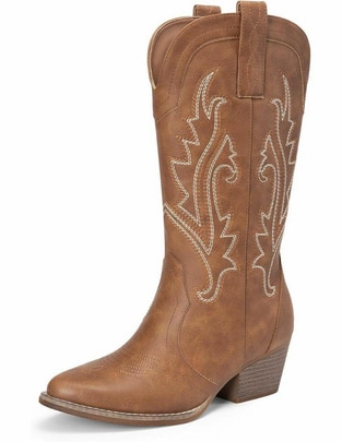 Bota cowboy arriba del tobillo para mujer