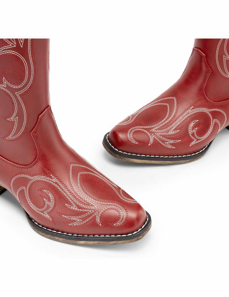 Bota cowboy arriba del tobillo de piel para mujer 2
