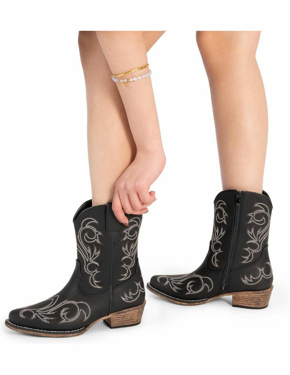 Bota arriba del tobillo de piel para mujer 4
