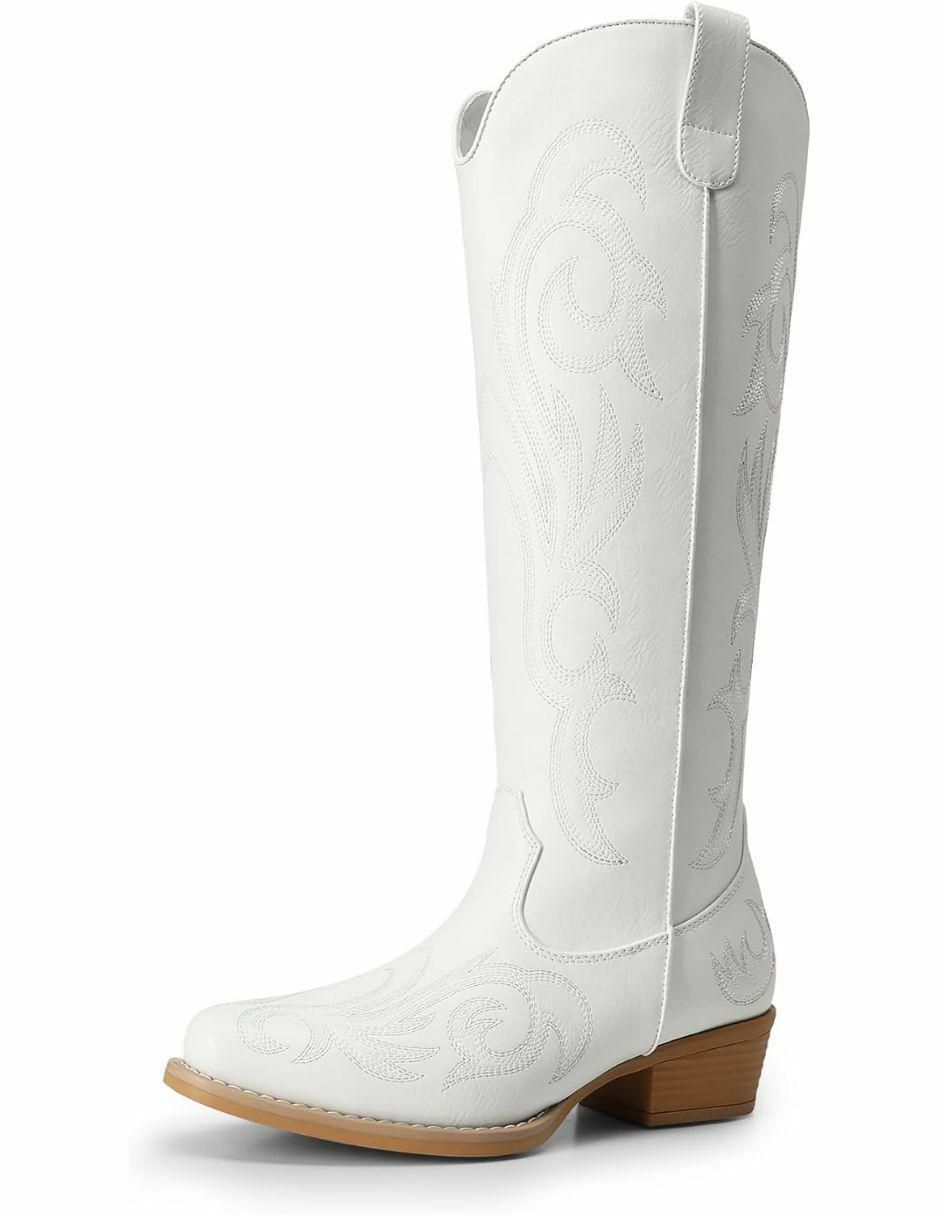 Bota cowboy arriba del tobillo de piel para mujer
