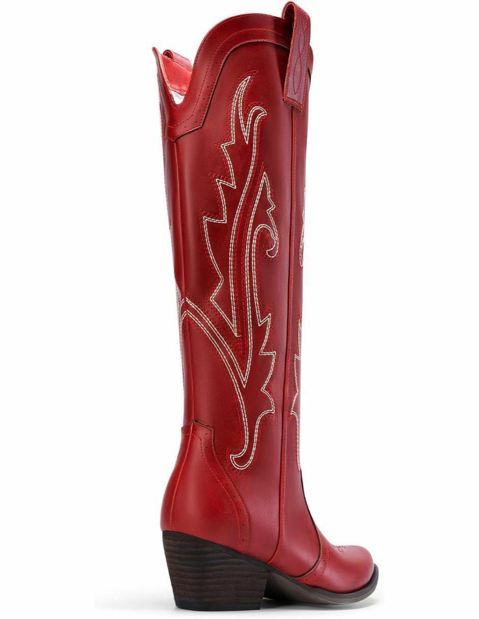 Bota cowboy arriba del tobillo de piel para mujer 4