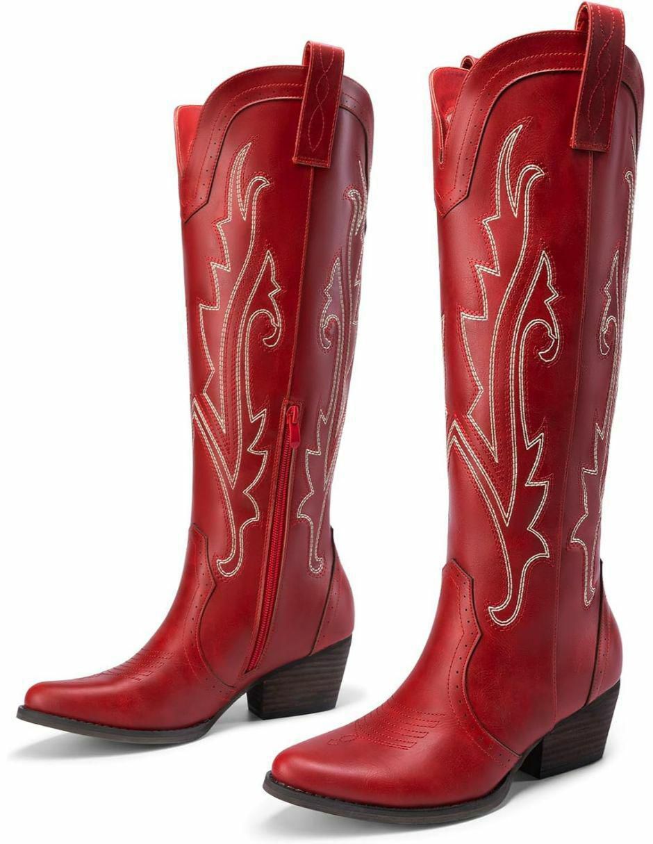 Bota cowboy arriba del tobillo de piel para mujer 2