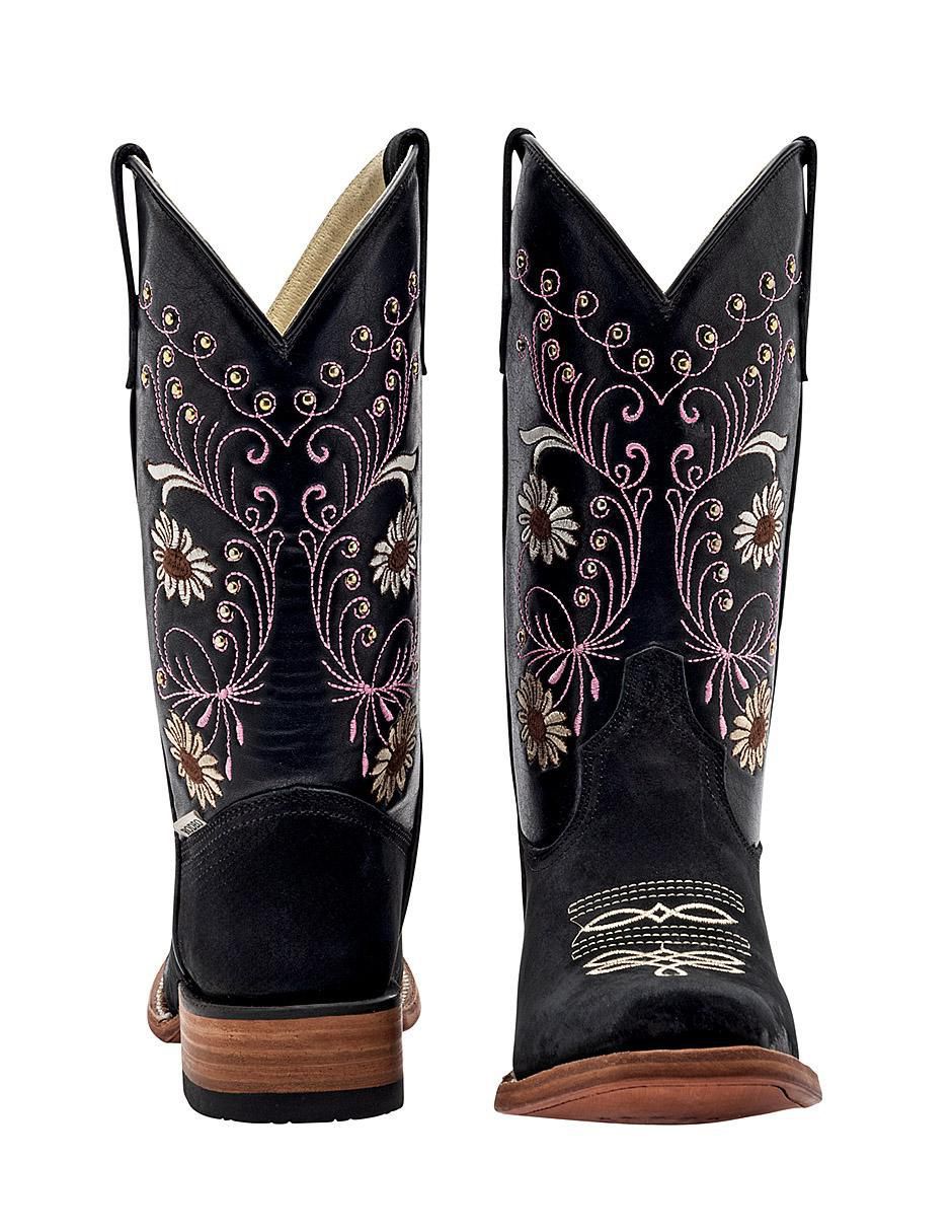Bota cowboy media pierna Arco de piel para mujer