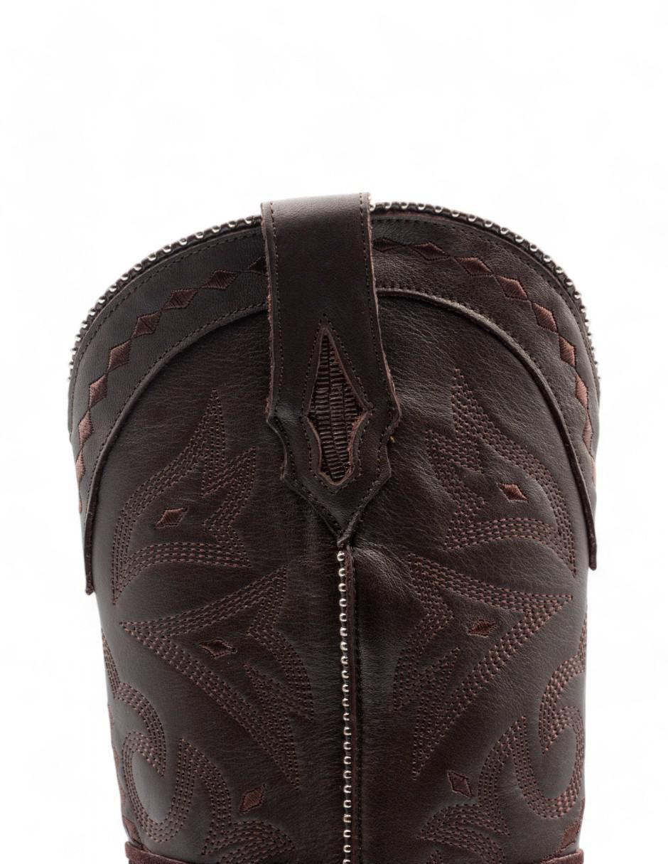 Bota cowboy abajo de la rodilla Lyard de piel bovino para mujer