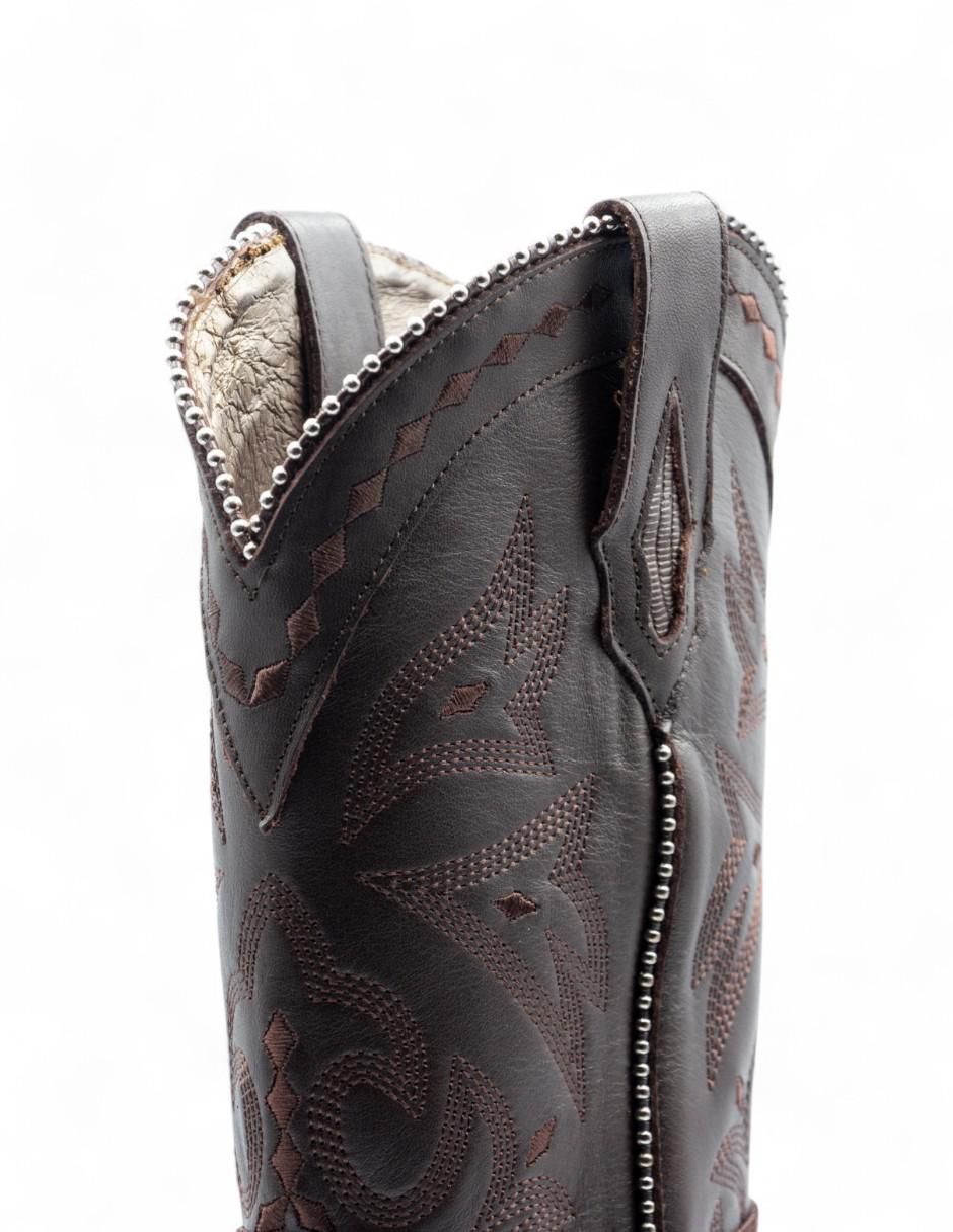 Bota cowboy abajo de la rodilla Lyard de piel bovino para mujer