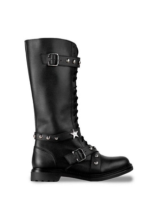 Bota media pierna de piel para mujer Bota media pierna de piel para mujer