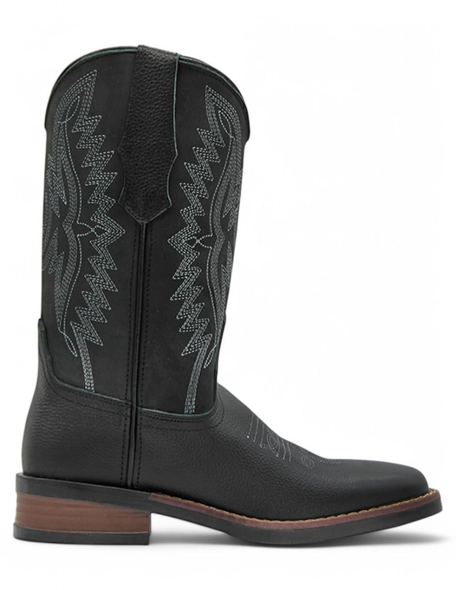 Bota cowboy media pierna Rbsoul de piel para mujer 4