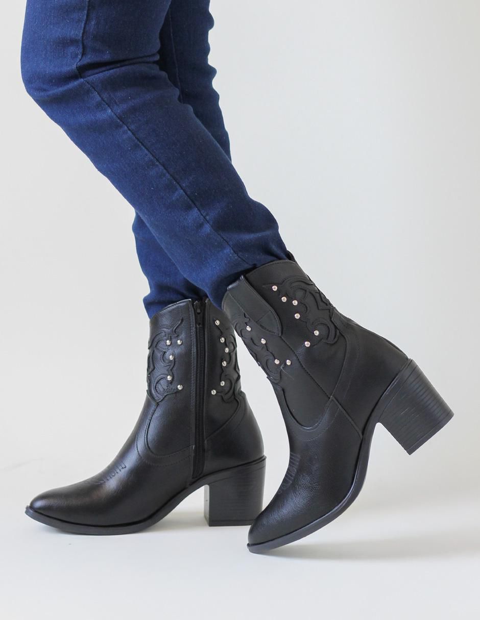 Bota arriba del tobillo de piel para mujer 5