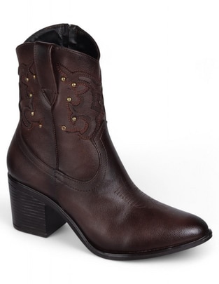 Bota cowboy arriba del tobillo de piel para mujer Bota cowboy arriba del tobillo de piel para mujer