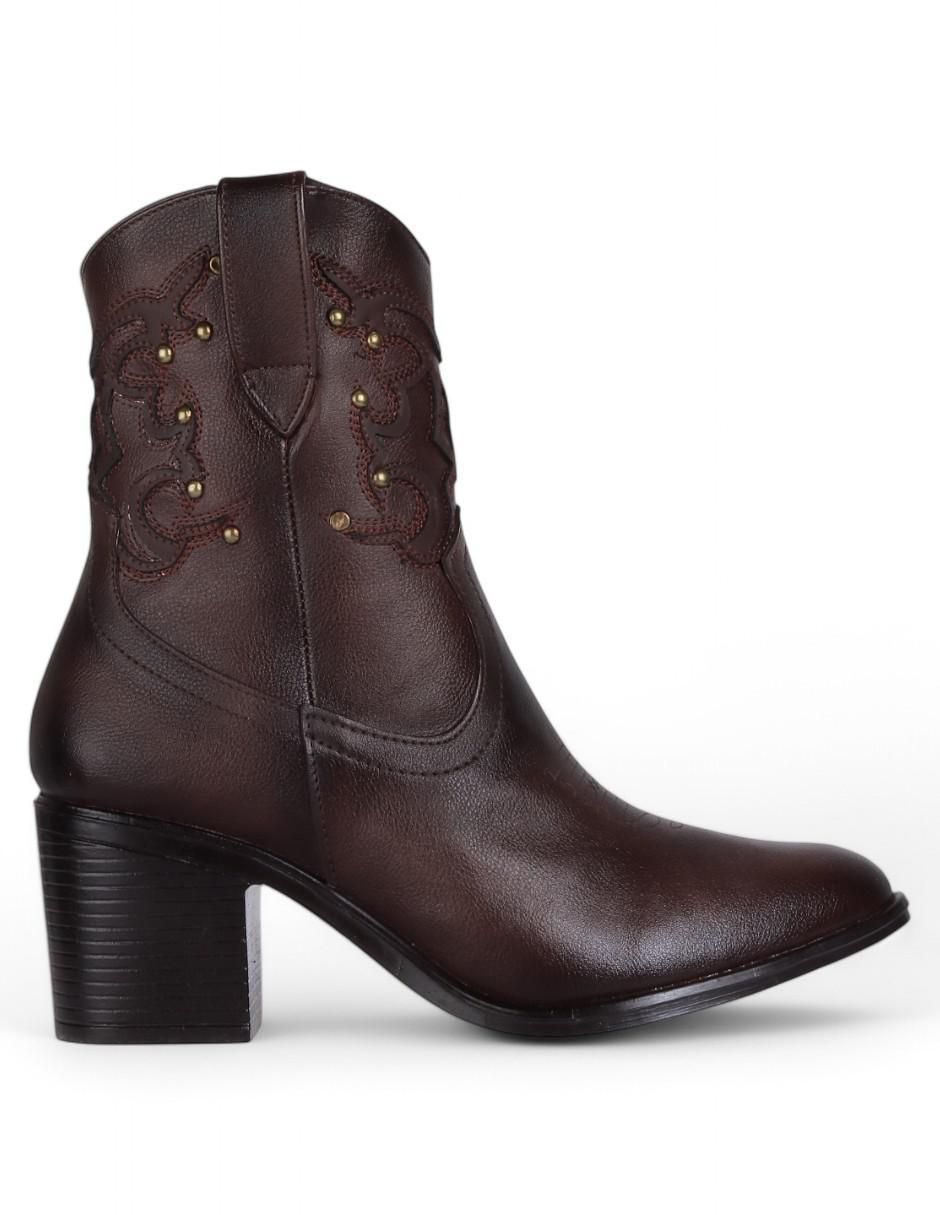 Bota cowboy arriba del tobillo Rbcollection de piel para mujer