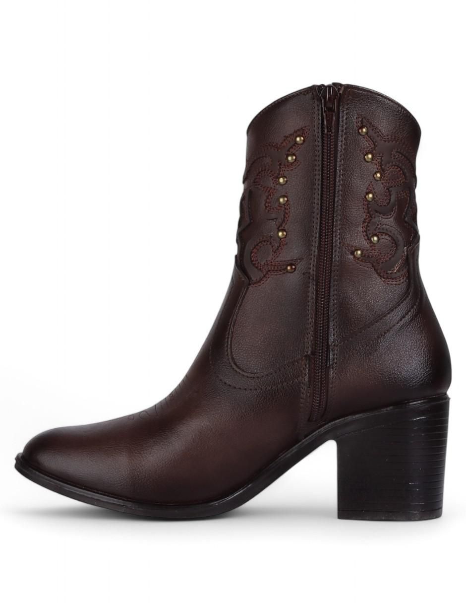 Bota cowboy arriba del tobillo Rbcollection de piel para mujer