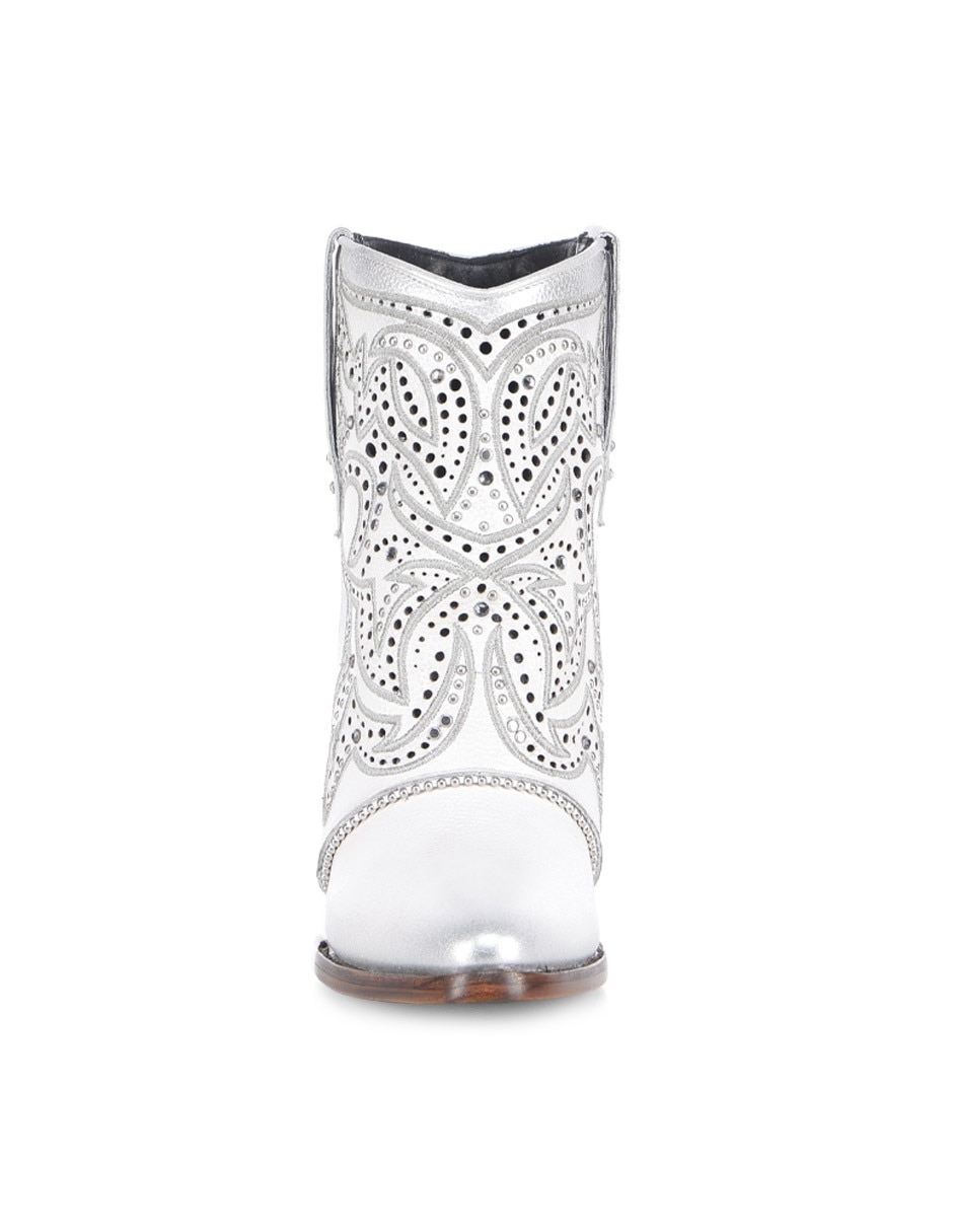 Bota cowboy arriba del tobillo Franco de piel para mujer 5