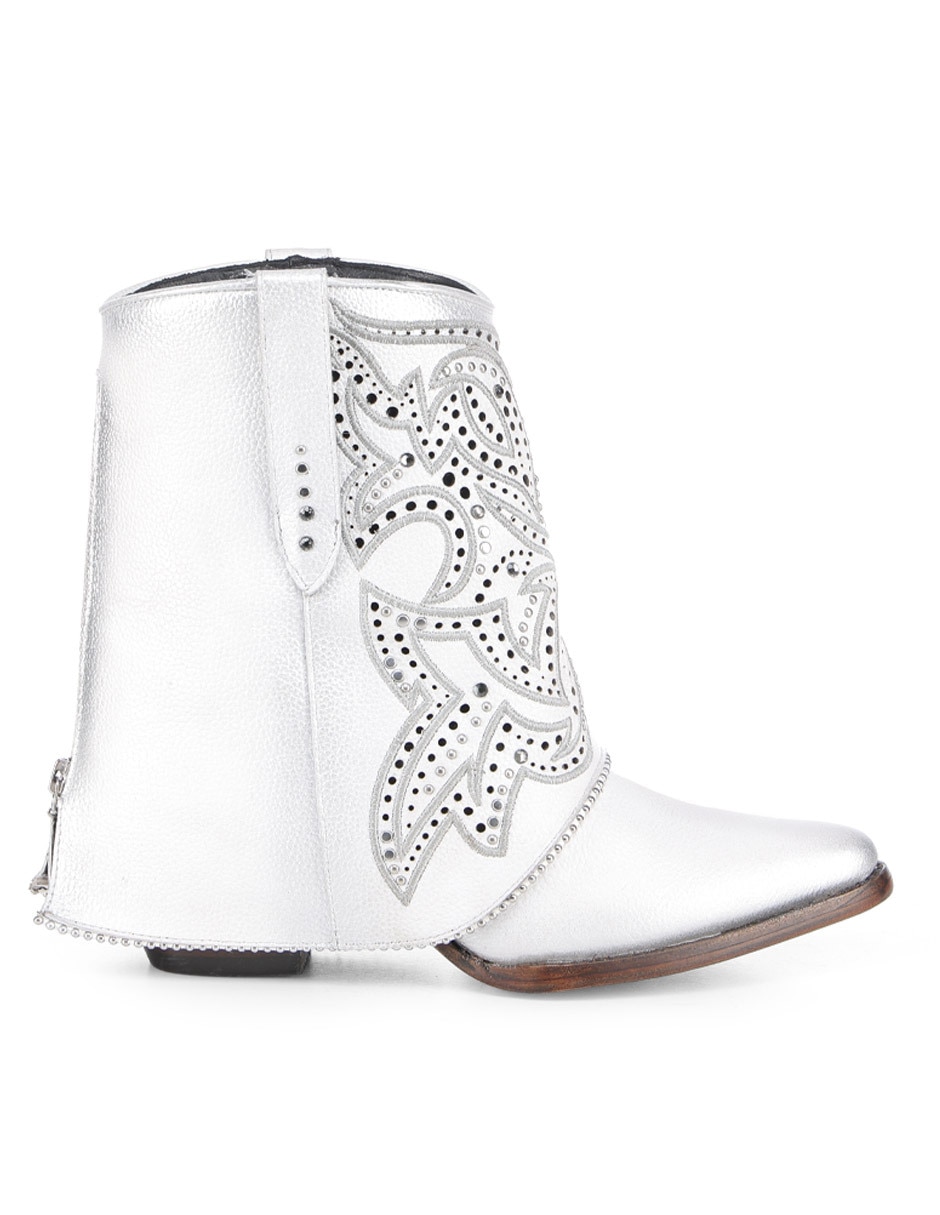 Bota cowboy arriba del tobillo Franco de piel para mujer 6
