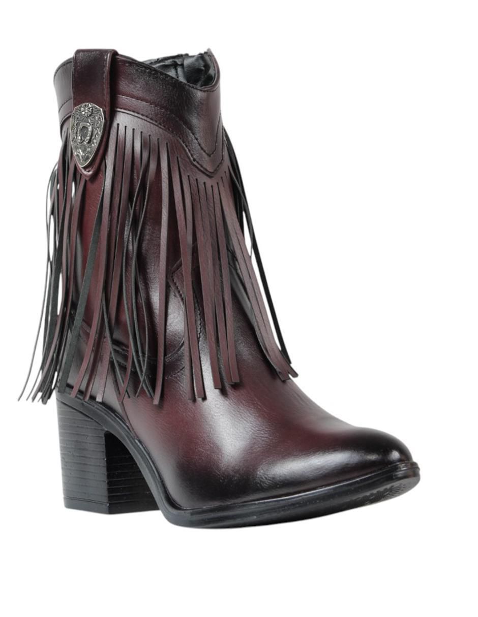 Bota cowboy arriba del tobillo kuali shoes de piel para mujer