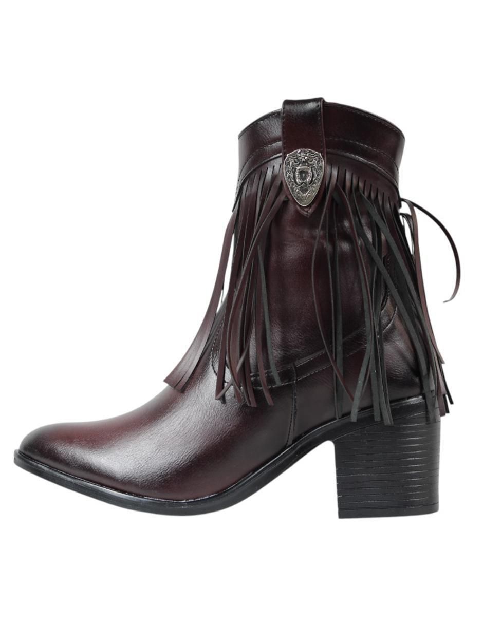 Bota cowboy arriba del tobillo kuali shoes de piel para mujer