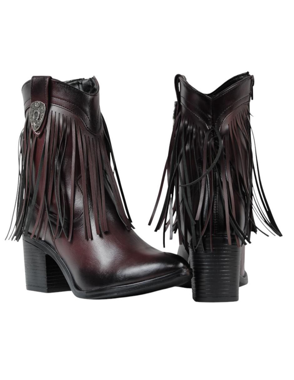 Bota cowboy arriba del tobillo kuali shoes de piel para mujer
