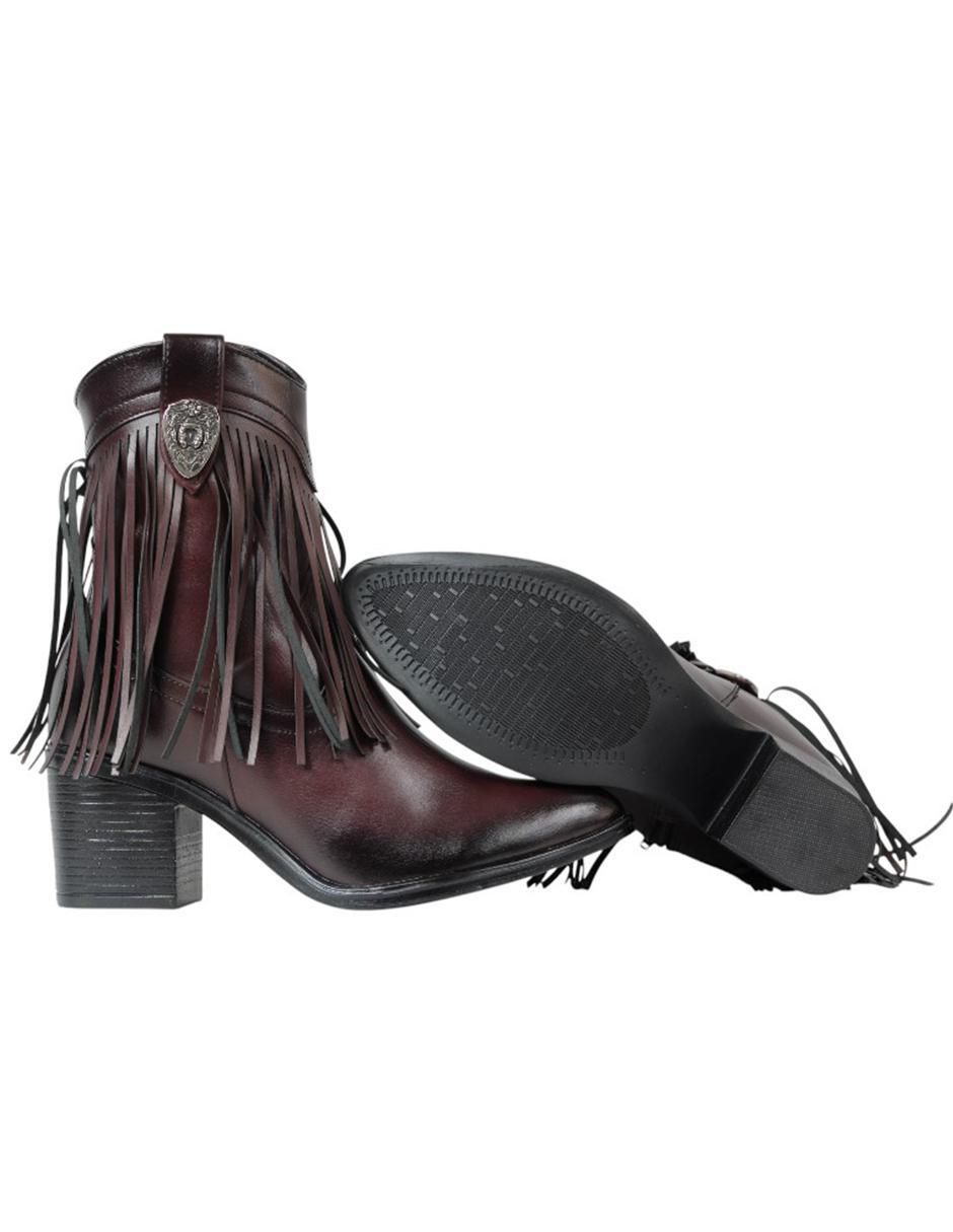 Bota cowboy arriba del tobillo kuali shoes de piel para mujer
